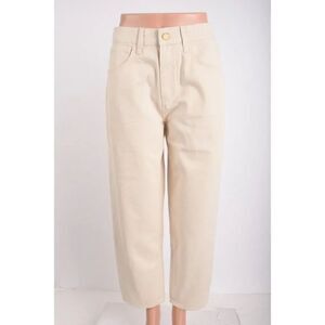 Triarchy Womens High Rise Relaxed Cropped Jeans Denim Off White US 6 EU 28 New